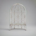 Arco de Jardim com Banco Integrado em Aço Branco 122 x 60 x 220 cm