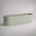 Canteiro Elevado Oval em Aço Galvanizado Verde-Claro 180 x 90 x 60 cm