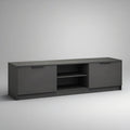 Móvel de TV em MDF Cinzento Escuro 180 x 40 x 50 cm com Portas Deslizantes