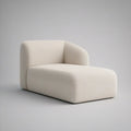 Chaise Longue Curva Estofada em Tecido Bouclé Bege 120 x 85 x 70 cm